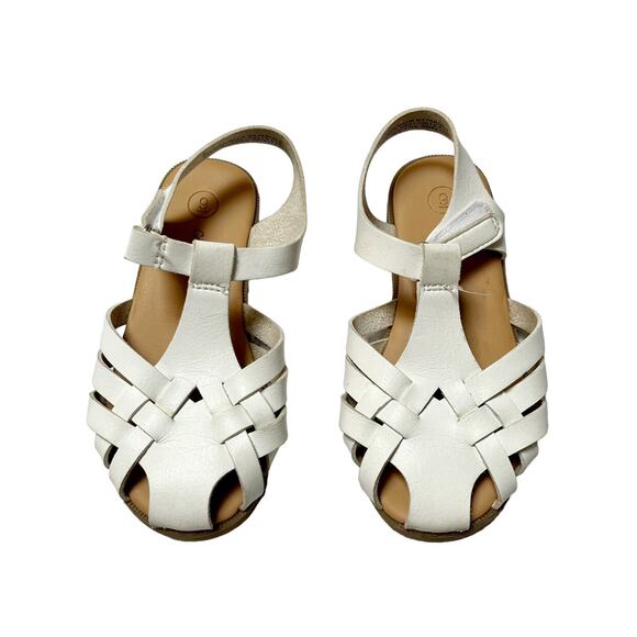 Cat & Jack White Strappy Sandals Size 9 - Picture 1 of 5